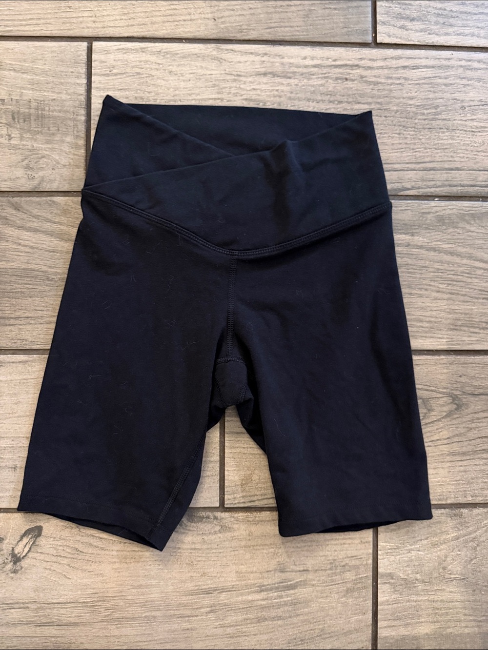 Old Navy Black High-Rise Crossover Waist Bike Shorts